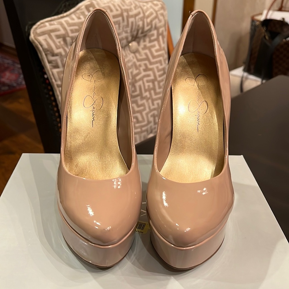 Jessica Simpson Nude Patent Heels